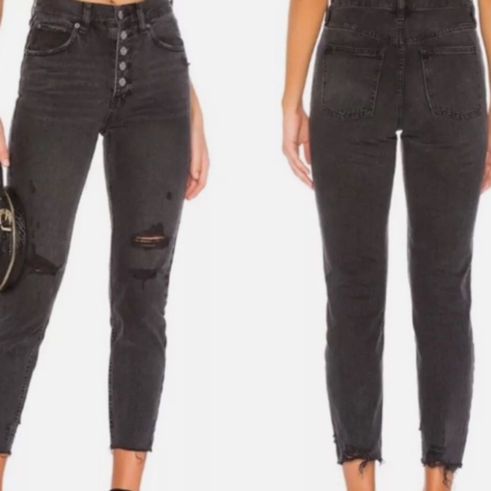 Free People High-Waist Distressed Jeans